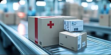 Insumos médicos en línea de distribución