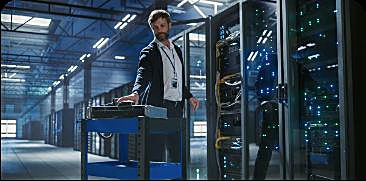 Técnico en un centro de datos